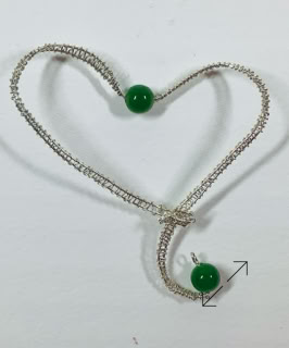925 zilverdraad, smaragd, hartvormige hanger, Danarts