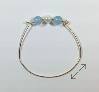 gold filled, armband, bracelet,aquamarijn, parel, Danarts