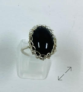 925 zilverdraad, ring, onyx, Danarts