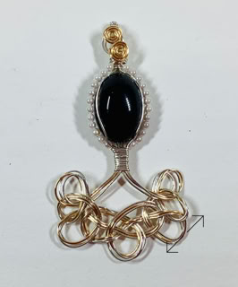 925 zilverdraad, Onyx, shell parels, verguld koperdraad, hanger, Danarts