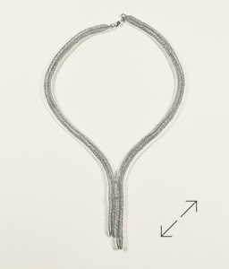 ketting, gehaakt, zilverdraad, 925 zilver, ISK techniek, Danarts