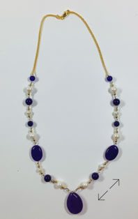amethyst, parels, GF draad en kralen, vergulde ketting, Danarts