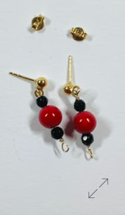 gold filled, oorbellen, earrings, bloedkoraal, spinel, Danarts