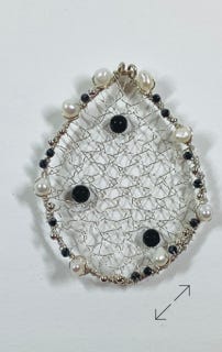 925 zilver, hanger kant, zoetwater parels, spinel, Danarts