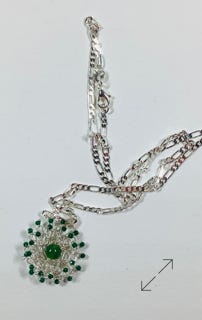 925 zilverdraad, naaldkant, lab smaragd 2mm, smaragd, Danarts