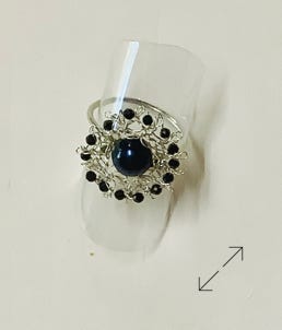 925 zilverdraad, gehaakt, zwarte parel, zwarte spinel, Danarts
