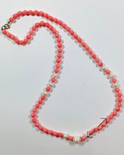 roze bloedkoraal zoetwater parels, GF slotje, Danarts