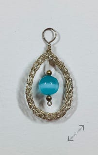 opaal, hanger, 925 zilverdraad, zilveren kralen, Danarts