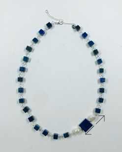 imperial jasper, zoetwater parels, verguld koperdraad kralen en slotje, Danarts